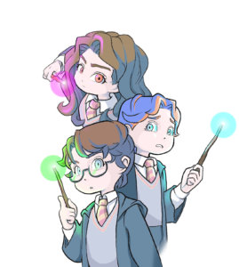 魔法使いのキャラクターのイラスト